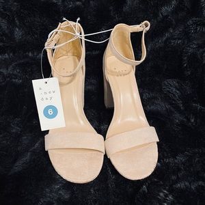 Blush strappy sandal heels Brand New w/ tags